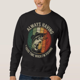 Retro Vintage Bassfischen gute Zeit Sweatshirt
