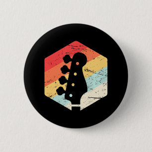 Retro-Vintage-Bassgitarrenspieler Rockmusikband Button