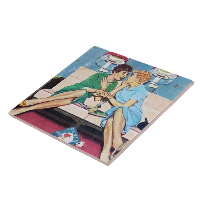 Retro Vintage Beauty Shop Ladys Fliese (Seite)