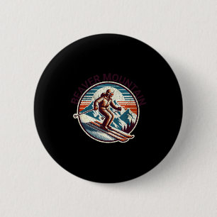 Retro Vintage Beaver Mountain Utah Skigebiet Button
