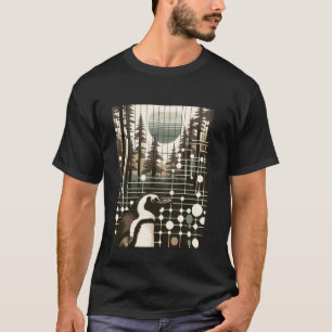 Retro Vintage Beige Taupe Fores Sonnenuntergang un T-Shirt