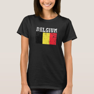 Retro Vintage Belgien-Flagge belgische Wurzeln T-Shirt