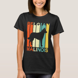 Retro Vintage Belgischer Malinois Silhouette Hund T-Shirt