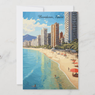 Retro Vintage Benidorm Spanien Reise Mittelmeer Karte