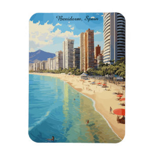 Retro Vintage Benidorm Spanien Reise Mittelmeer Magnet