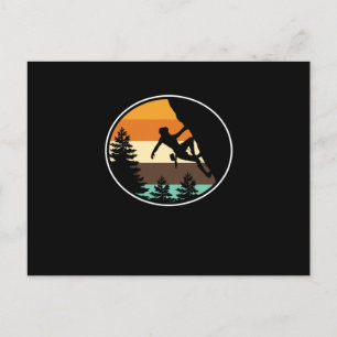 Retro Vintage Bergsteiger Kletterliebhaber Felsenk Einladungspostkarte