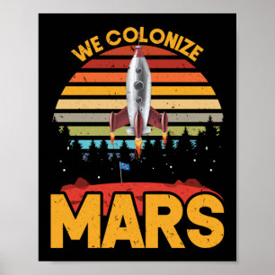 Retro Vintage Besetze den Mars 2020 Planet Martian Poster