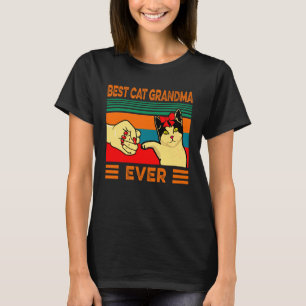 Retro Vintage Beste Katze Oma Ever Lustig Fist Hin T-Shirt