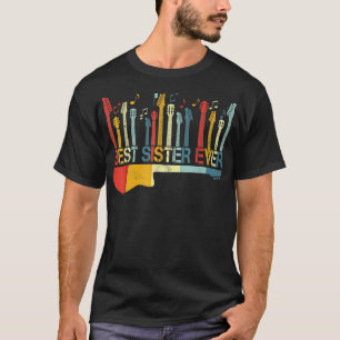 Retro Vintage Beste Schwester überhaupt Gitarrenli T-Shirt
