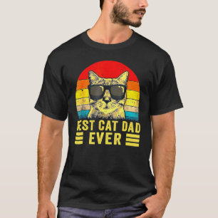 Retro Vintage Bester Katzenvater jemals Stoß Fit V T-Shirt