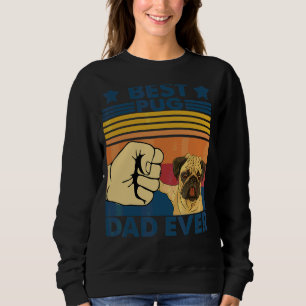 Retro Vintage Bester Pug-Vater Aller Zeiten Hund Sweatshirt