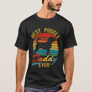 Retro Vintage Bester Puggle Daddy Aller Zeiten Pug T-Shirt