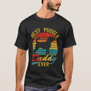 Retro Vintage Bester Puggle-Papa Aller Zeiten Pugg T-Shirt