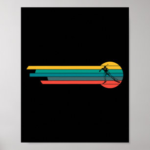 Retro Vintage Biathlon Skifahren Biathlet Schießen Poster