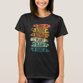 Retro Vintage Bienen Retten Tiere Retten Recyceln T-Shirt