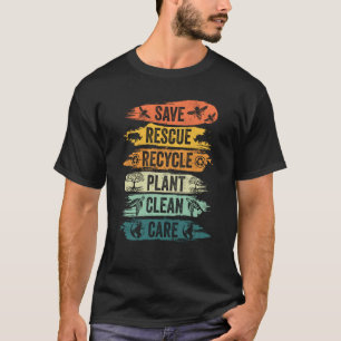 Retro Vintage Bienen Retten Tiere Retten Recyceln T-Shirt