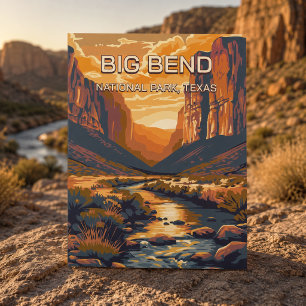 Retro Vintage Big Band Nationalpark Texas Reise Postkarte