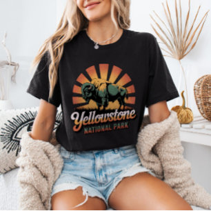 Retro Vintage Bison Yellowstone Nationalpark T-Shirt