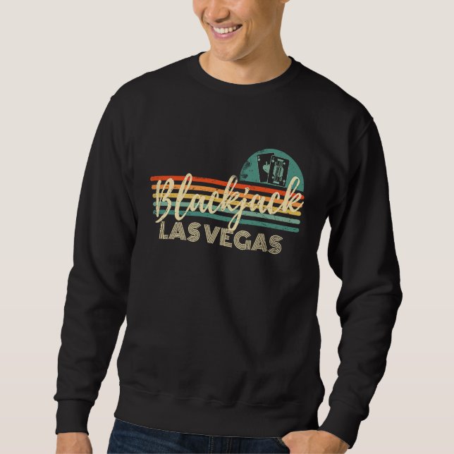 Retro Vintage Blackjack Player Gambling Casino Bla Sweatshirt (Vorderseite)