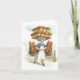 Retro-Vintage-Blanko-Notizkarte Teile Brot Rezept Feiertagskarte
