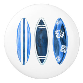 Retro Vintage Blaue Surfboards Keramikknauf