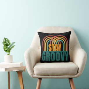 RETRO VINTAGE BLEIB GROOVIG MOTIVATION POSITIV KISSEN