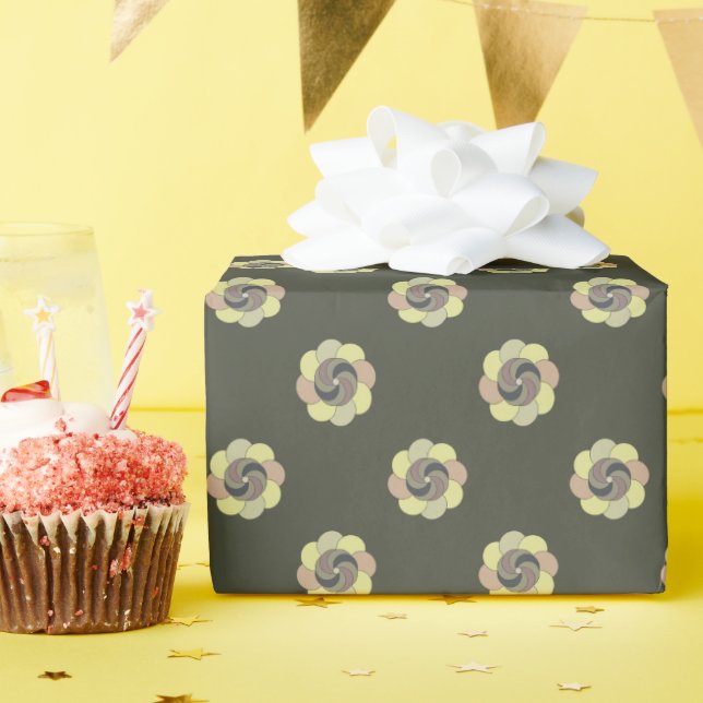 Retro Vintage Blumendesign Geschenkpapier (Geburtstagsparty)