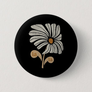 Retro Vintage Blütenfrau Kinderlose Katze Lady Com Button