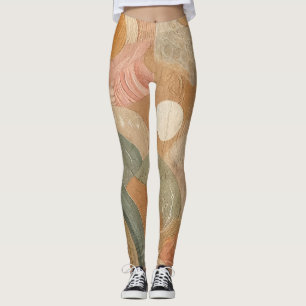 Retro Vintage Bohemian Erdiges Abstraktes Design Leggings