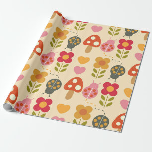 Retro Vintage Boho Baby Shower Kindergeburtstag Geschenkpapier