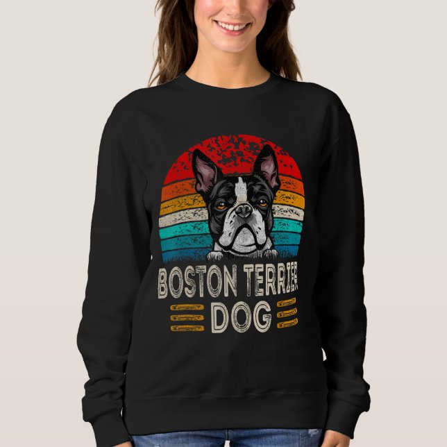 Retro Vintage Boston Terrier Dog  Dog Owner Sweatshirt (Vorderseite)