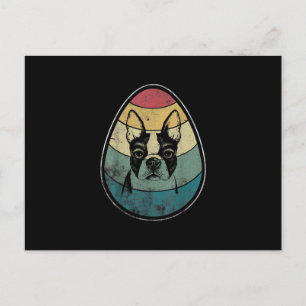 Retro Vintage Boston Terrier Hund Ei Frohe Ostern Postkarte