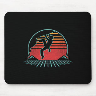 Retro-Vintage-Bouldering-Klettern im Stil der 80er Mousepad