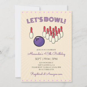 Retro-Vintage-Bowling-Geburtstagsfeier Einladung