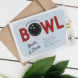 Retro-Vintage-Bowling-Thema-Probeessen Folieneinladung