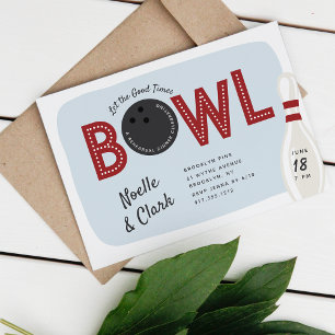 Retro-Vintage-Bowling-Themenprobe-Dinner Einladung
