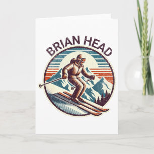 Retro Vintage Brian Head Utah Skigebiet Winter Sk Karte
