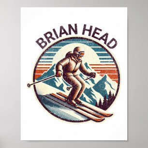Retro Vintage Brian Head Utah Skigebiet Winter Sk Poster