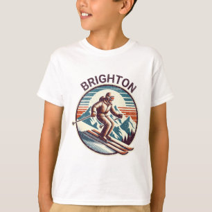 Retro Vintage Brighton Utah Skigebiet Winter Skifa T-Shirt