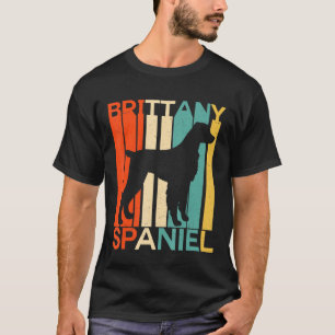 Retro Vintage Brittany Spaniel Silhouette Hund Hu T-Shirt