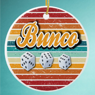 Retro Vintage Bunco Würfel Keramik Ornament