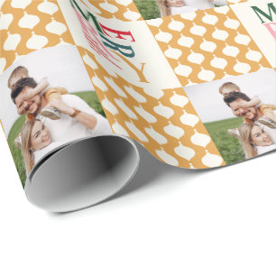 Retro Vintage bunt Typografie Weihnachtsfest Foto Geschenkpapier