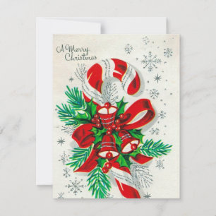 Retro Vintage candy cane add message card Feiertagskarte