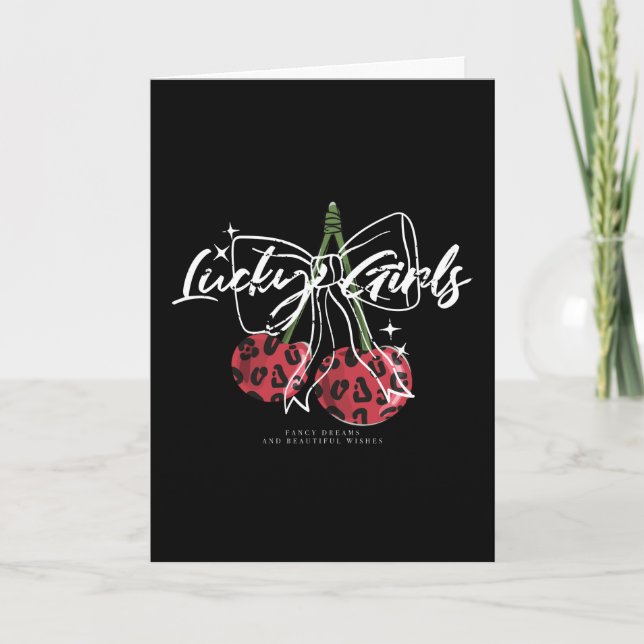 Retro Vintage Cherry Quote Typography  Karte (Vorderseite)