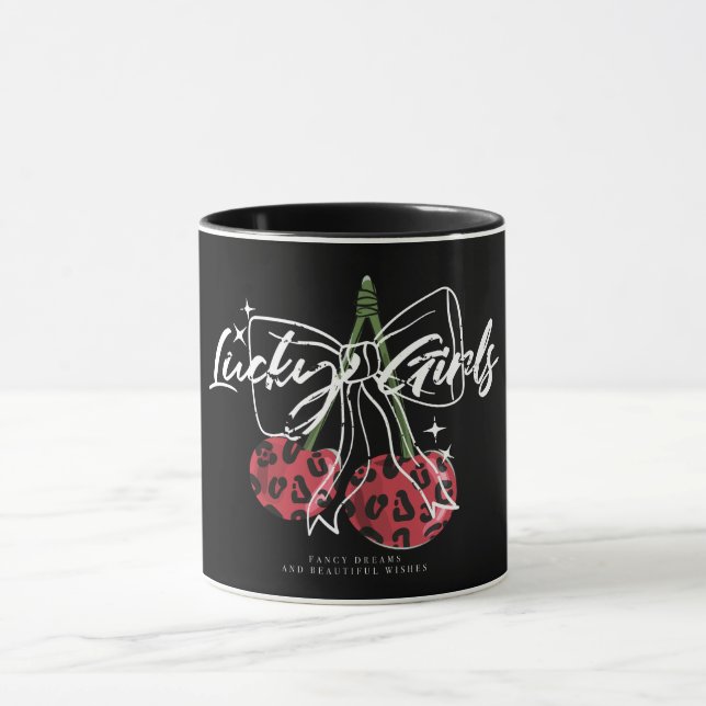 Retro Vintage Cherry Quote Typography  Tasse (Zentrum)