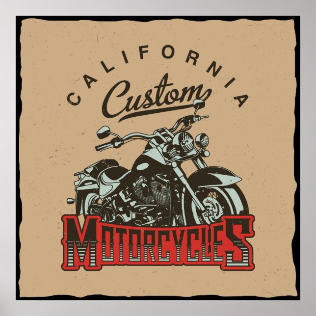 Retro-Vintage-Chopper Poster (Vorne)
