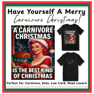 Retro Vintage Christmas Carnivore Ketovore Keto Tri-Blend Shirt