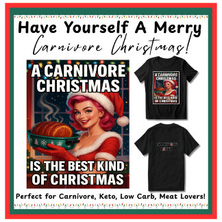 Retro Vintage Christmas Carnivore Ketovore Keto Tri-Blend Shirt