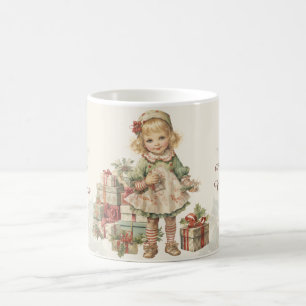 Retro Vintage Christmas Girl Geschenke Kaffeetasse