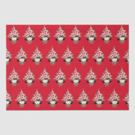 Retro Vintage Christmas Girl mit Baumhut Seidenpapier